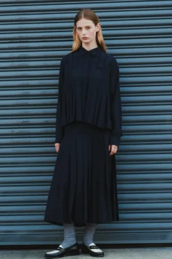 Saint Art Lakelyn Pleated Midi Skirt in^ Pants, Shorts, & Skirts
