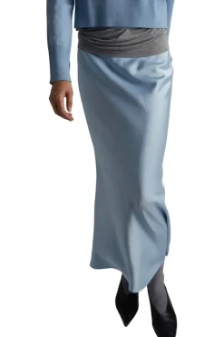 Saint Art Talia Charmeuse Maxi Skirt in^ Pants, Shorts, & Skirts