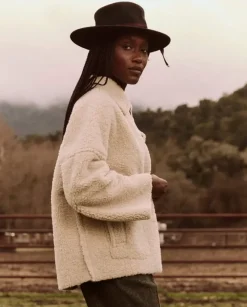 The Great Cropped Plush Car Coat in^ Blazers & Outerwear