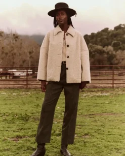 The Great Cropped Plush Car Coat in^ Blazers & Outerwear