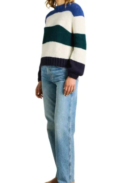 Trovata Birds of Paradis Susan Sweater in Antique White with Multi Stripes^ Sweaters