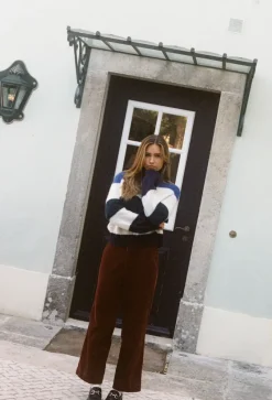 Trovata Birds of Paradis Susan Sweater in Antique White with Multi Stripes^ Sweaters