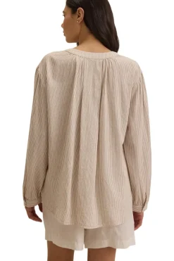 VELVET Deara Cotton Blend Striped Blouse in^ Tops