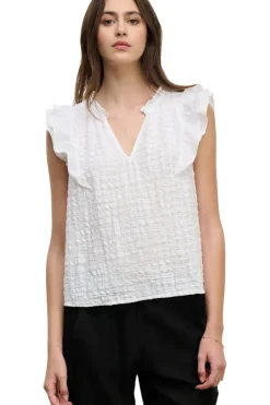 VELVET Eva Textured Cotton Gauze Top in^ Tops