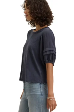 VELVET Haden Pintuck Sleeve T-shirt in^ Tops