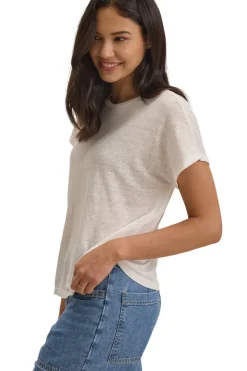 VELVET Jasmine Linen Knit Short Sleeve Crewneck Tee^ Tops
