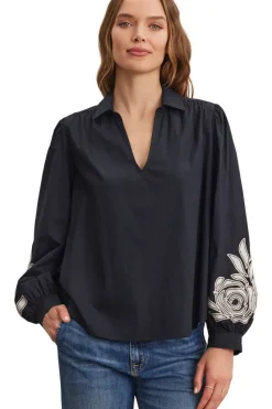 VELVET Martine Embroideried Top in^ Tops