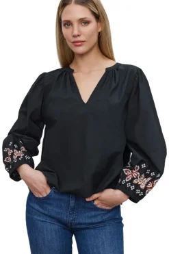 VELVET Paola Embroidered Top in^ Tops