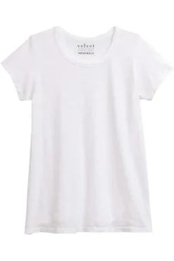 VELVET Tilly Cotton Slub Short Sleeve Crewneck T-shirt^ Tops