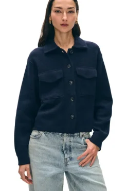 WHITE & WARREN Cashmere Cropped Shacket in^ Blazers & Outerwear