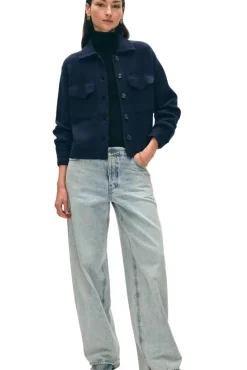 WHITE & WARREN Cashmere Cropped Shacket in^ Blazers & Outerwear