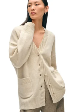 WHITE & WARREN Cashmere Luxe Pocket Cardigan in^ Sweaters