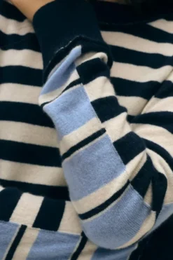 WHITE & WARREN Cashmere Striped Sweater in^ Sweaters