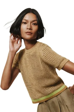 WHITE & WARREN Organic Cotton Mesh T-Shirt^ Sweaters