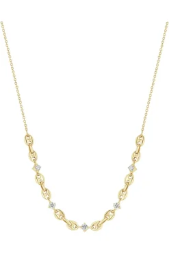 ZOE CHICCO 5 Prong Diamond Small Puffed Mariner Station Necklace in 14k^ Necklaces