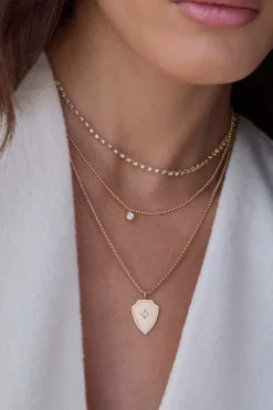 ZOE CHICCO Diamond Solitaire Bead Necklace in^ Necklaces