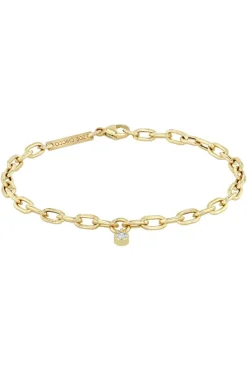ZOE CHICCO Medium Square Oval Link Dangling Diamond Bezel Bracelet in 14k^ Bracelets