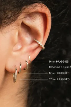 ZOE CHICCO Reversible Huggie Hoops in Two Tone Gold^ Earrings